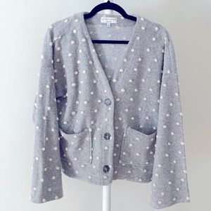 Madewell polka dot gray cardigan